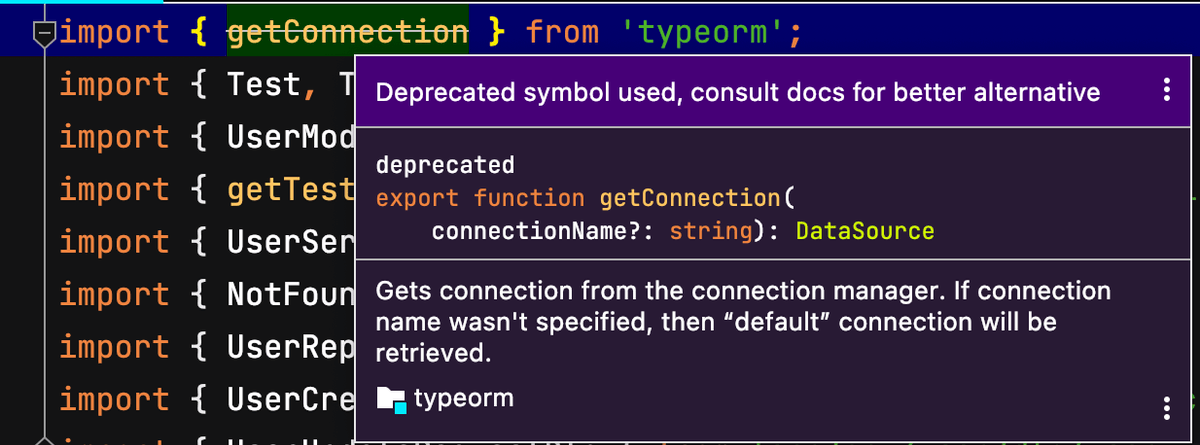 typeorm-connection-deprecated